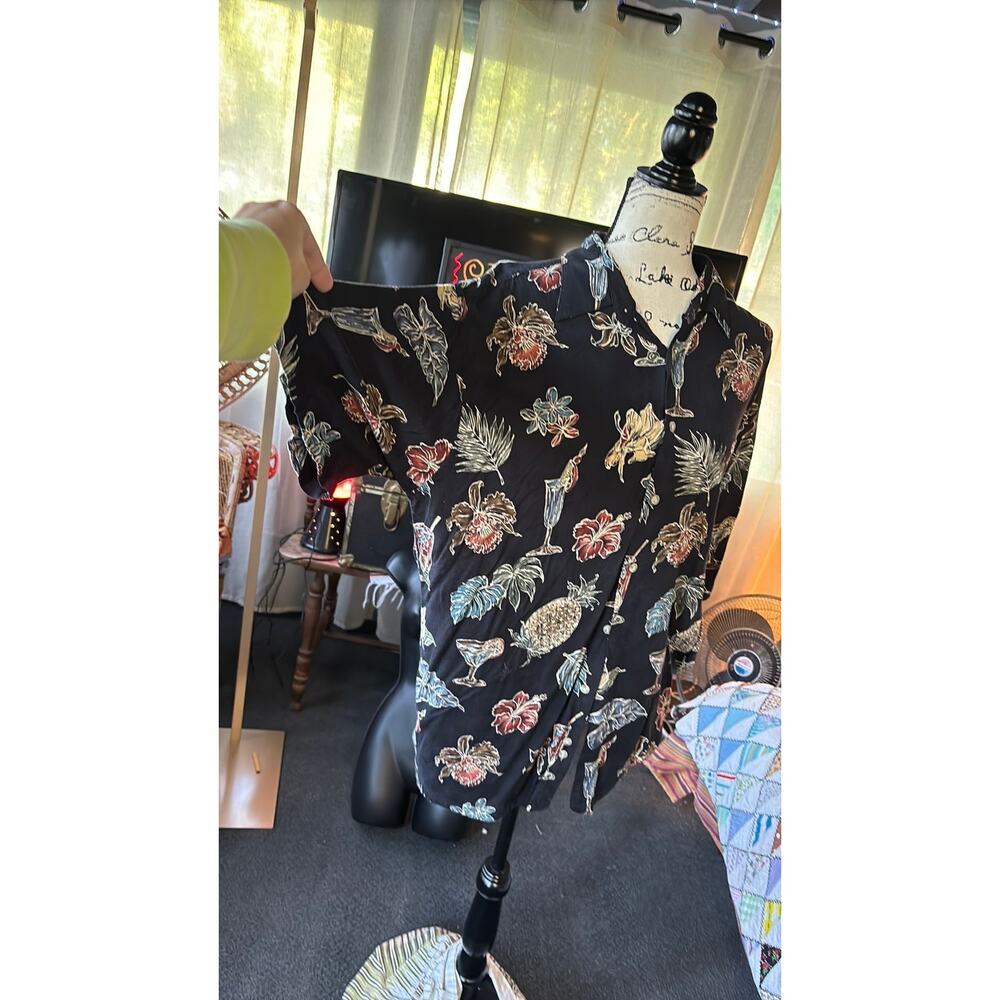 vintage 90s tropical drink camp hawaiian shirt